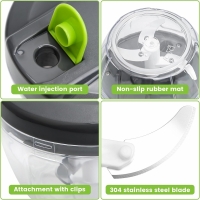 Mini tocator de mana cu snur, 520 ml, transparent, Vivo WK001